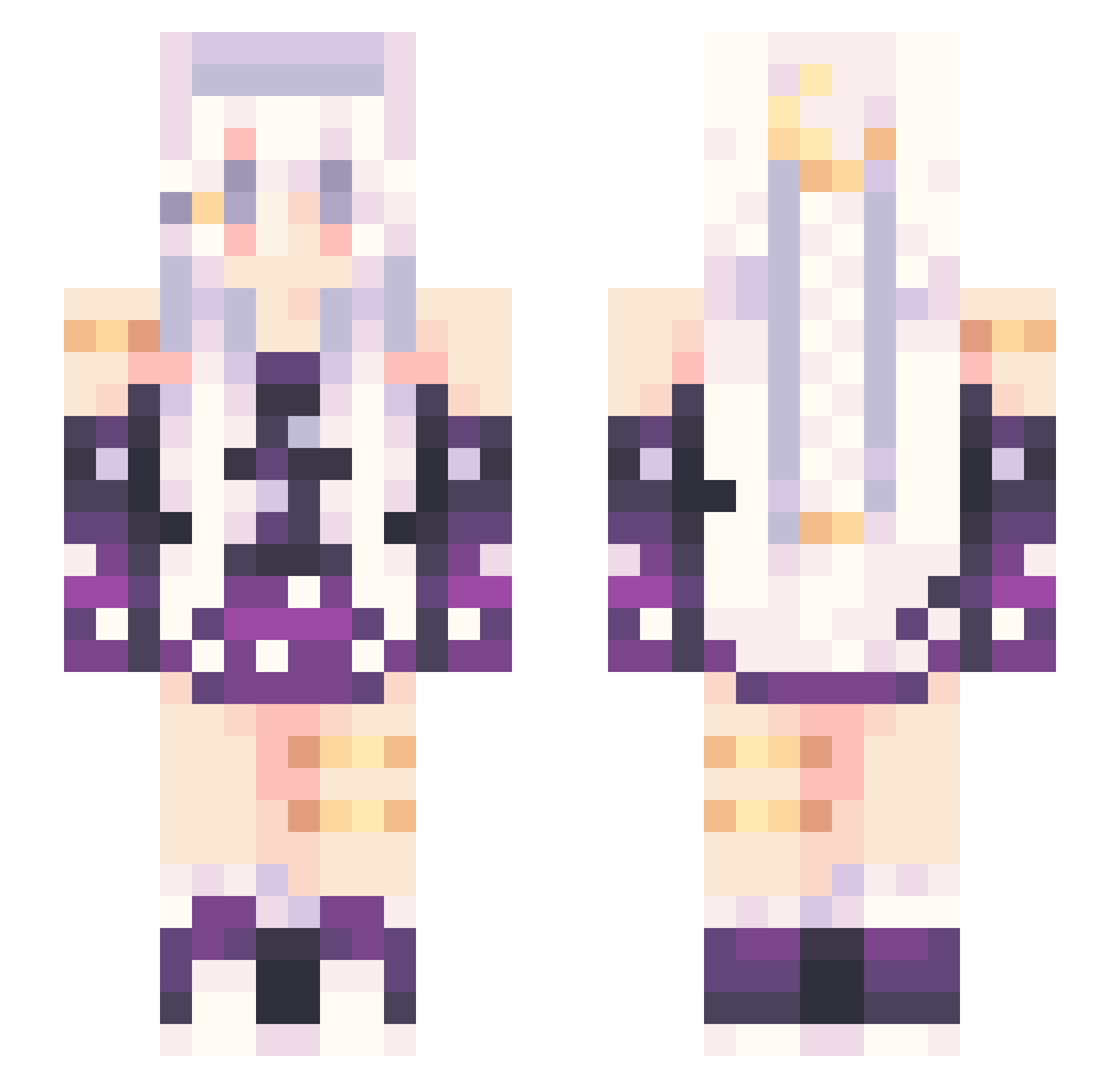 Siigi Minecraft skin, front and back view