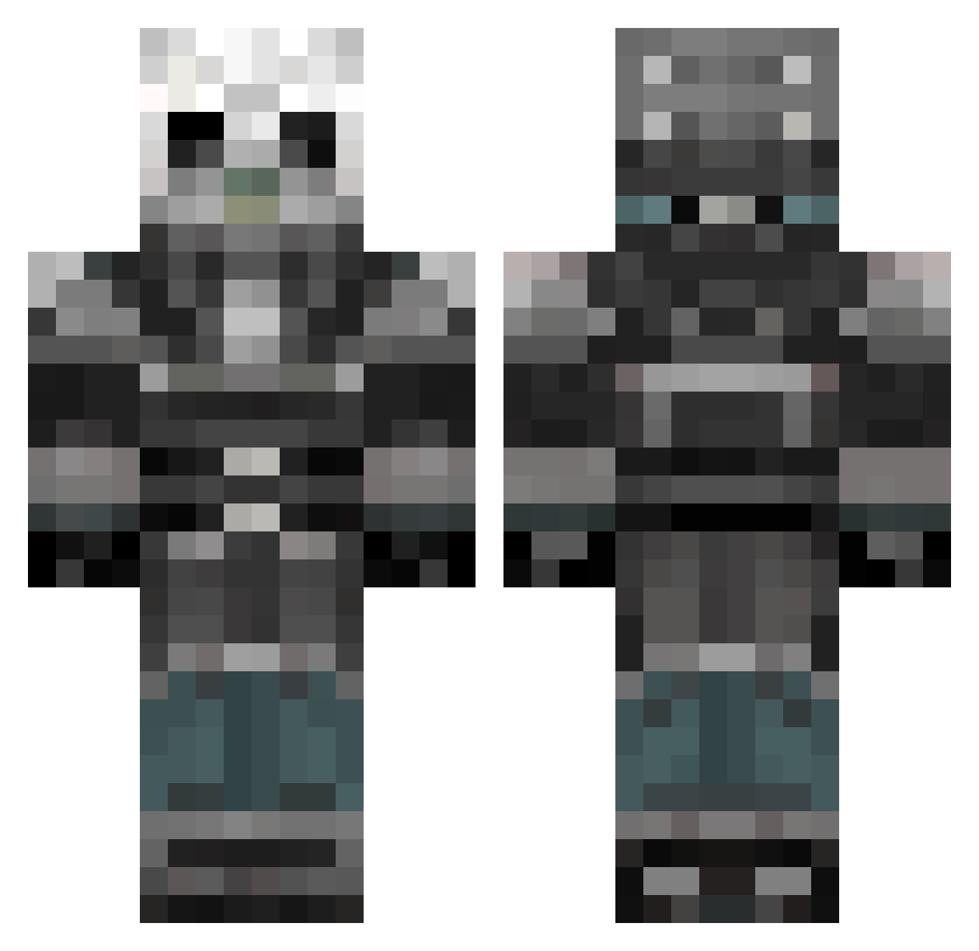 therealrusski Minecraft skin, front and back view