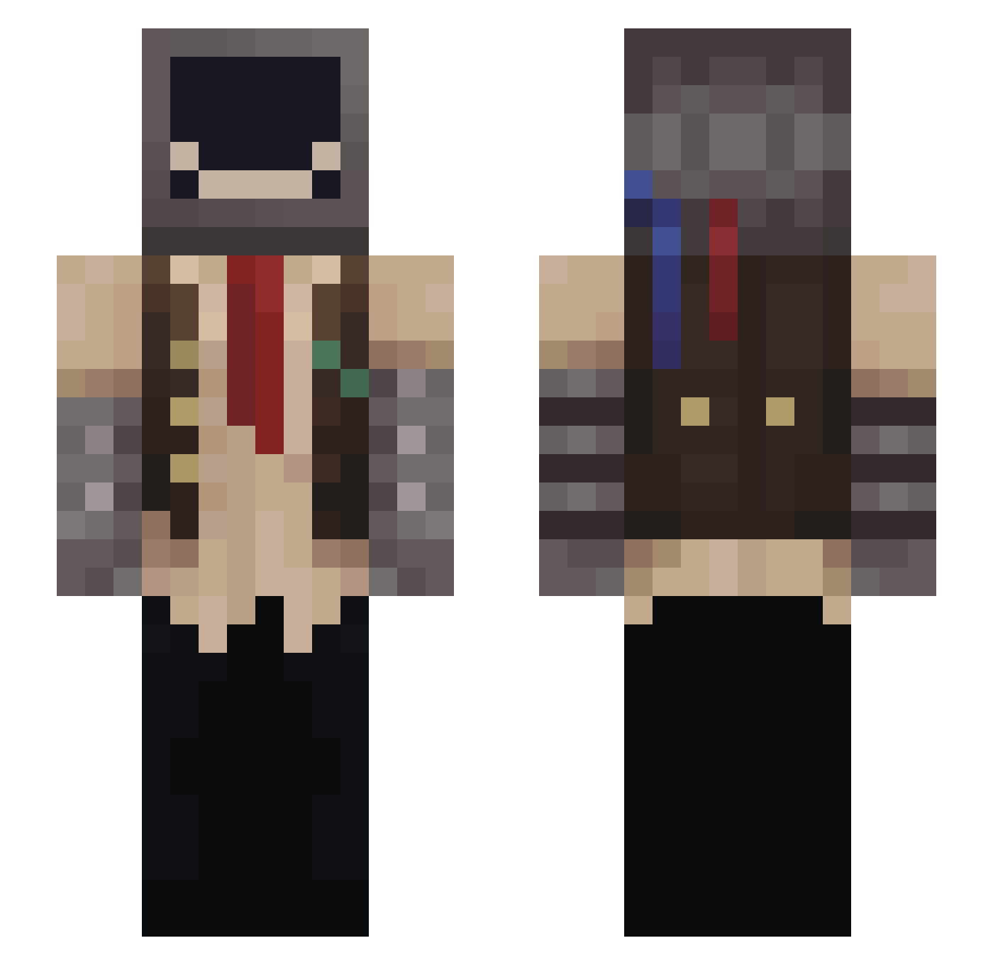 kraklp0p Minecraft skin, front and back view