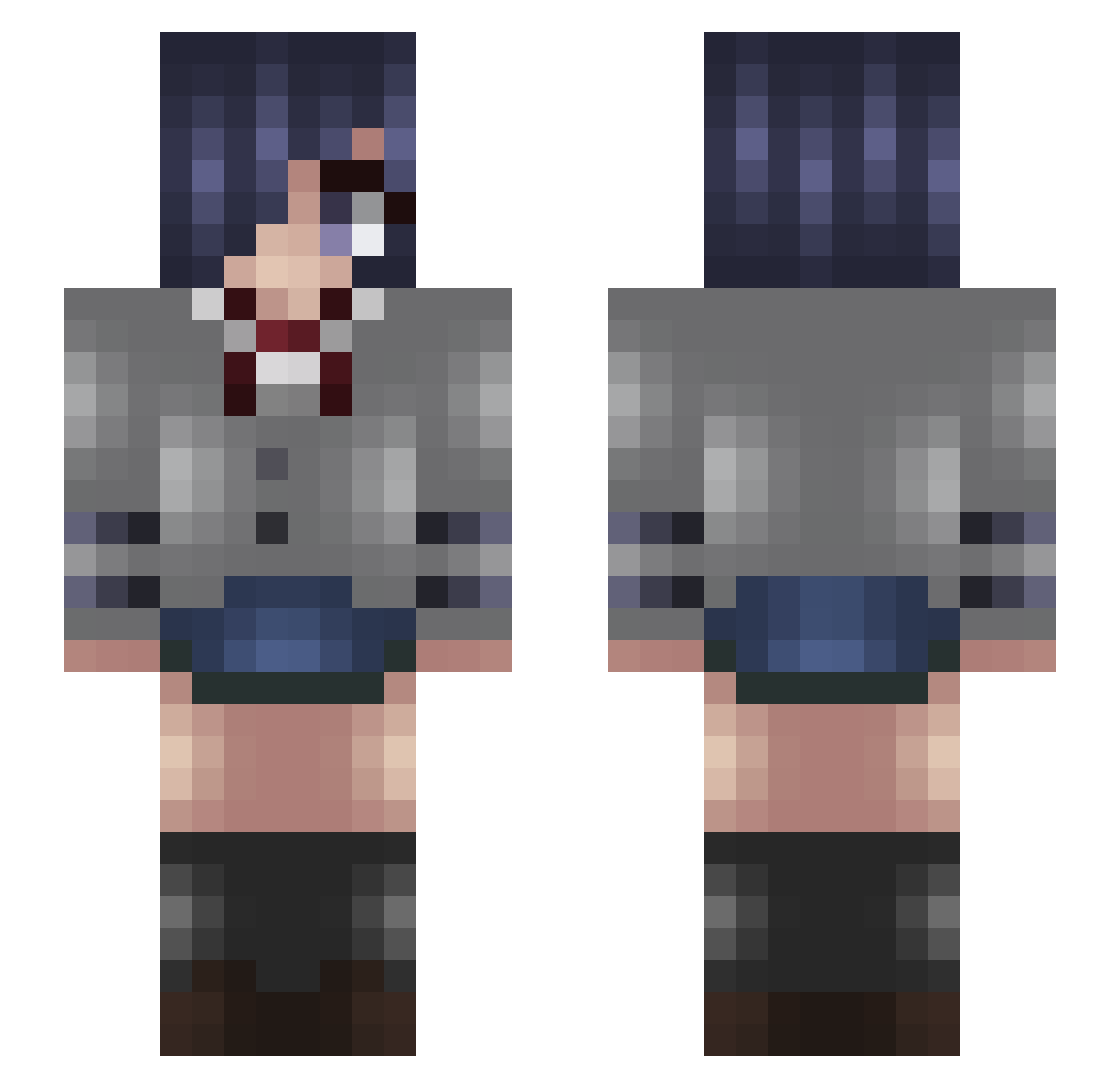bmacon Minecraft skin, front and back view