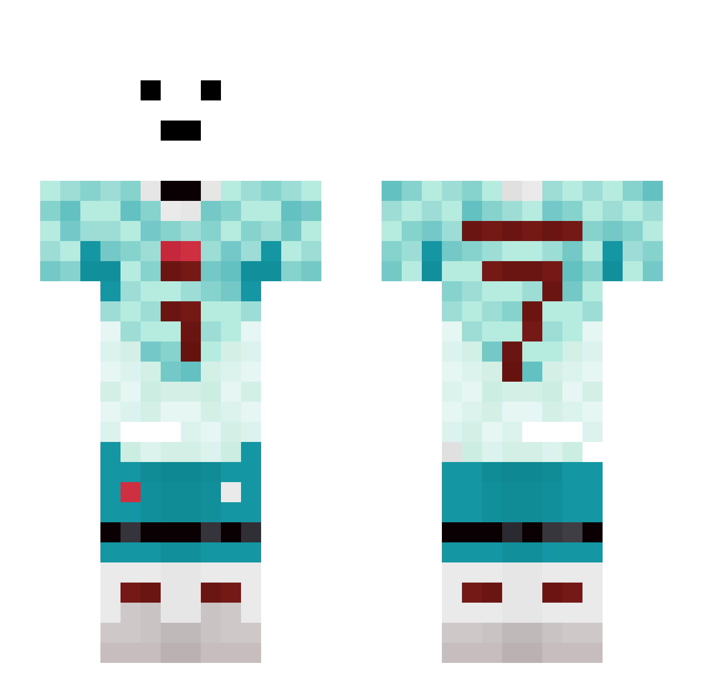 ItzTwT Minecraft skin, front and back view