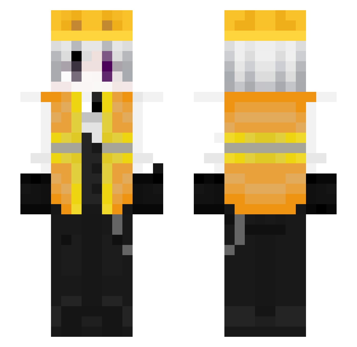 WildWhiteLunar Minecraft skin, front and back view