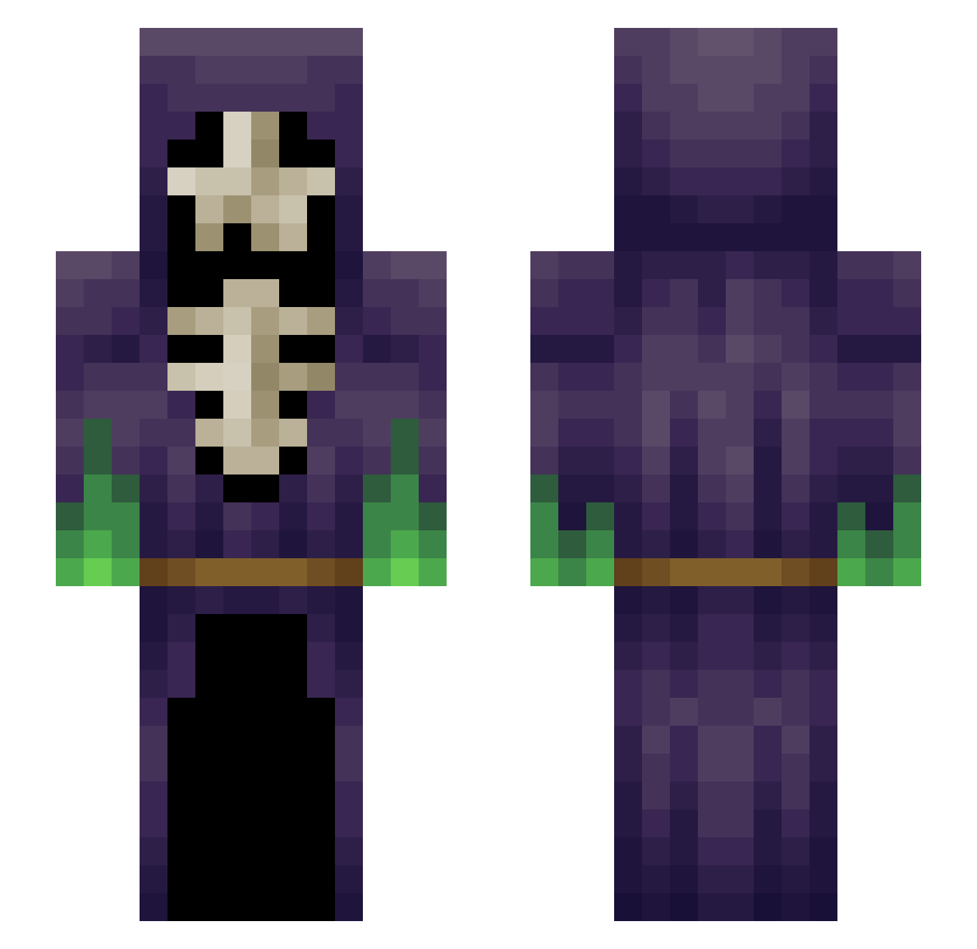 IMGNite Minecraft skin, front and back view