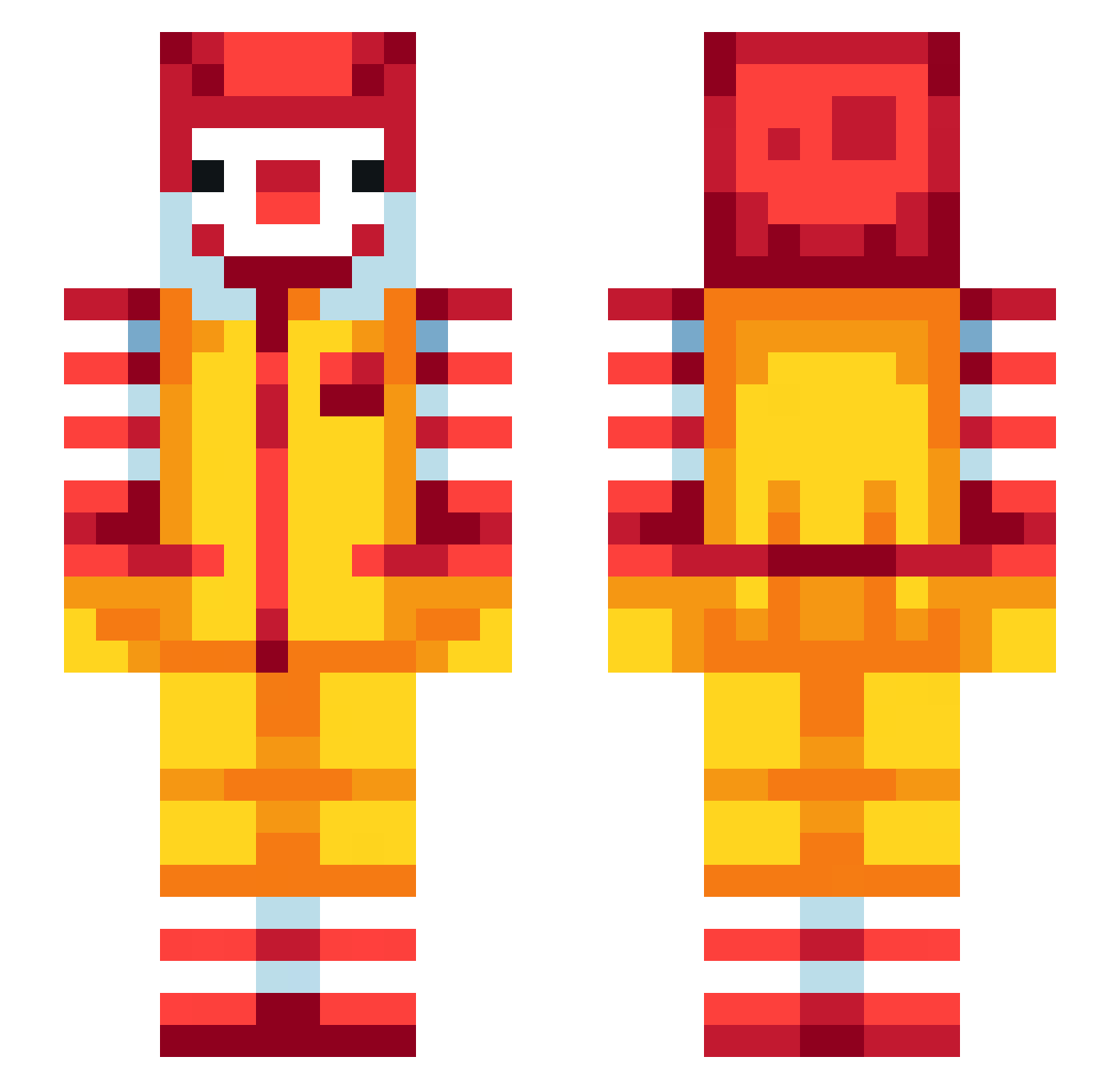 Zennsu Minecraft skin, front and back view