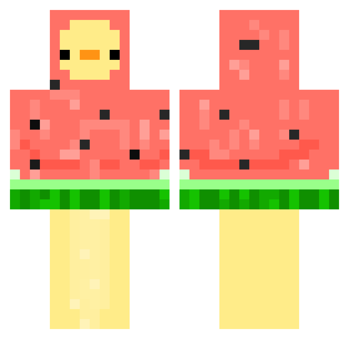 moxy2 Minecraft skin, front and back view