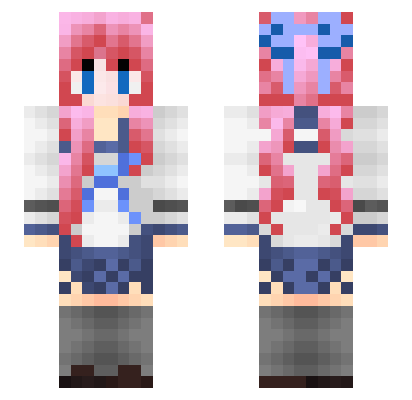 Faye_Hoshino Minecraft skin, front and back view