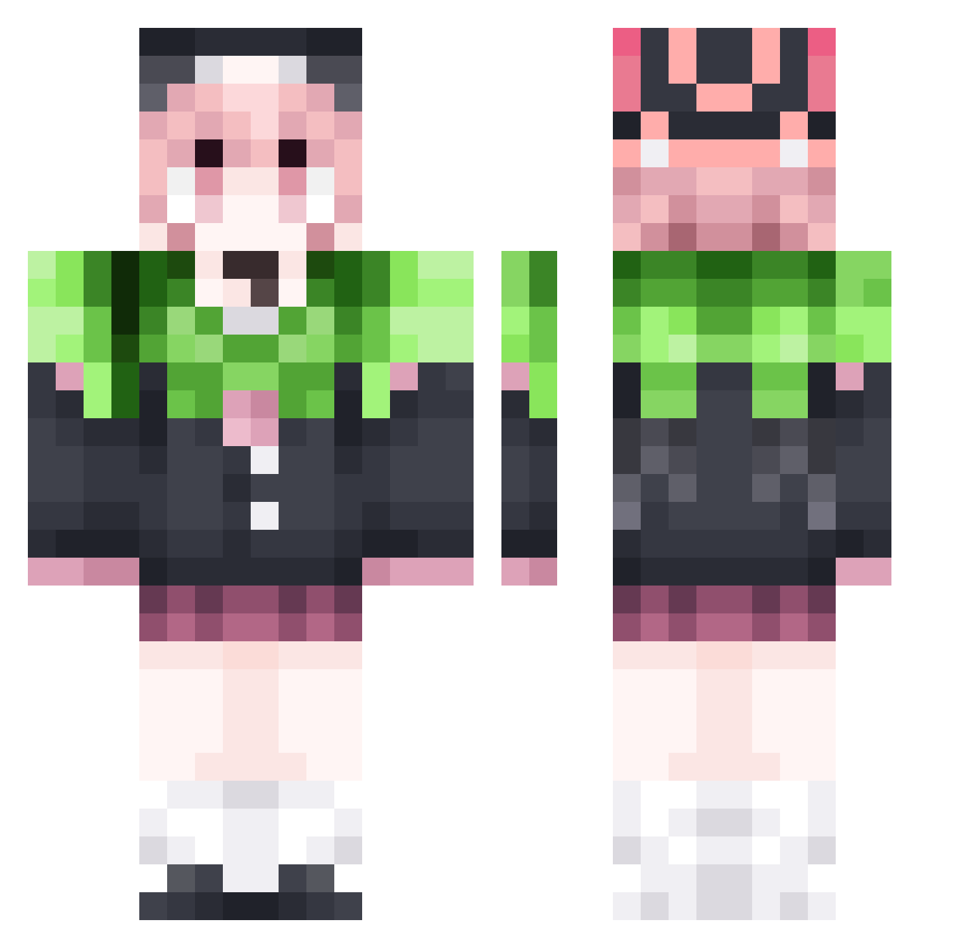 Cloistral Minecraft skin, front and back view