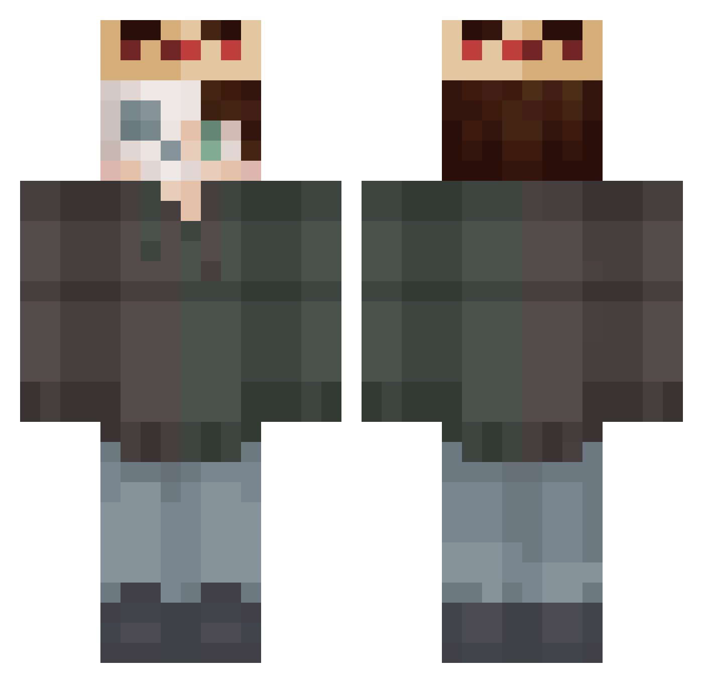Wisteria_1 Minecraft skin, front and back view
