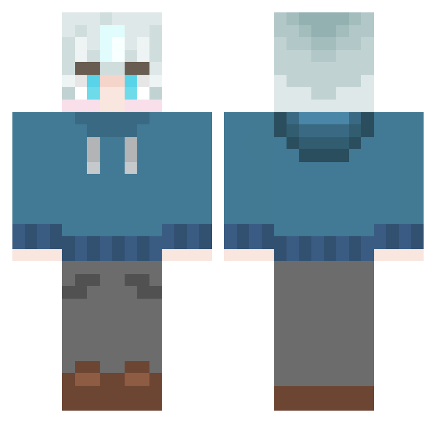 PotatoCat07 Minecraft skin, front and back view