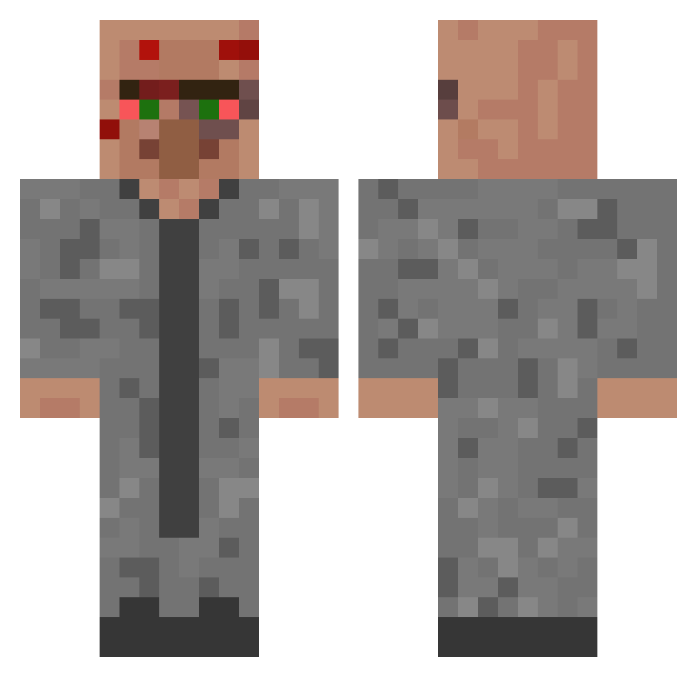 Wryzeez Minecraft skin, front and back view