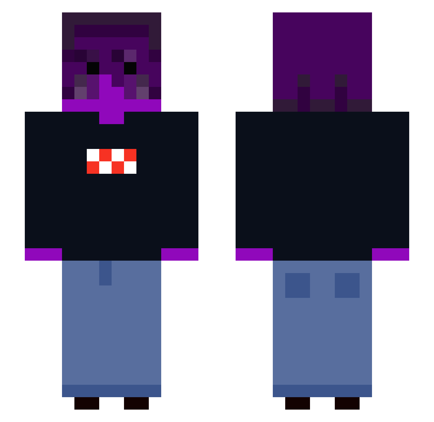SpineIsland Minecraft skin, front and back view