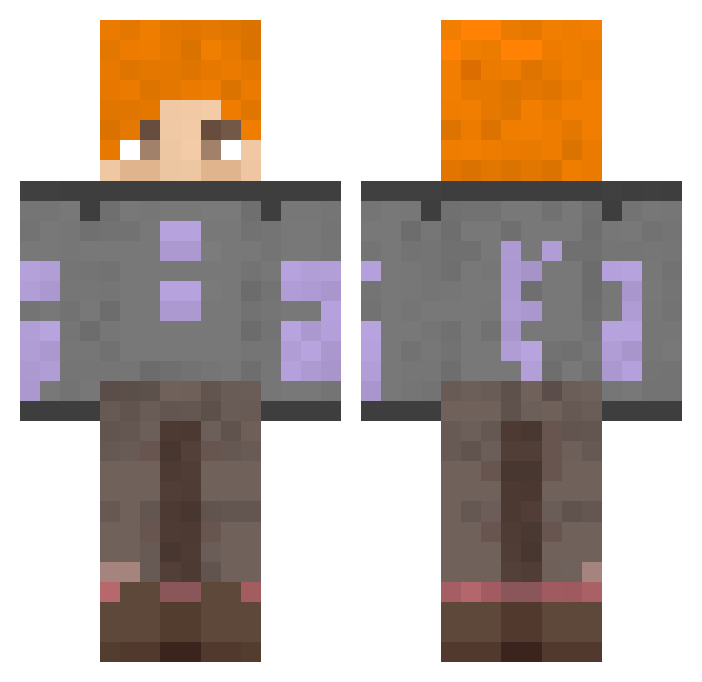 Reroplayz Minecraft skin, front and back view