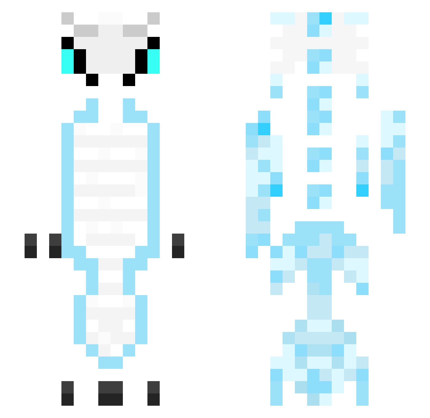 Alzee Minecraft skin, front and back view