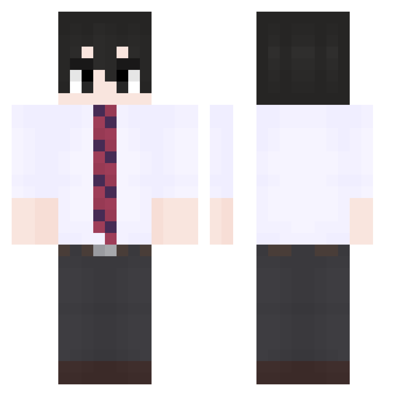 GxnzaMEX Minecraft skin, front and back view