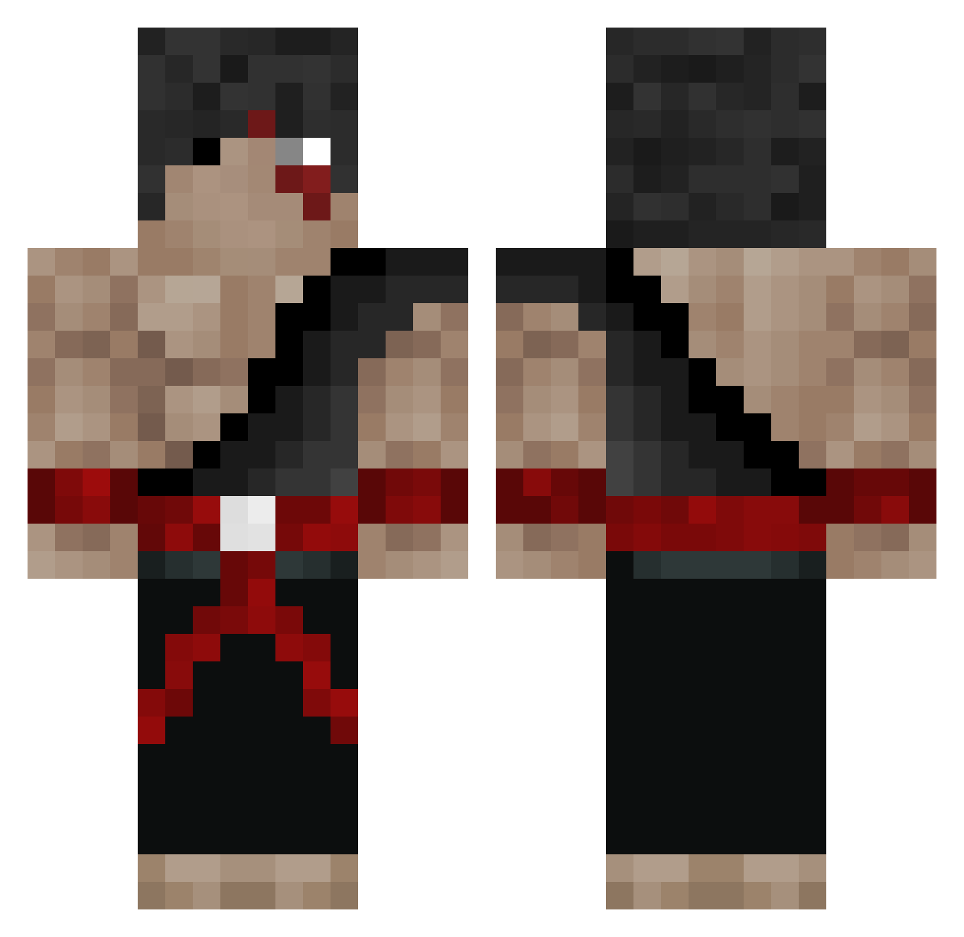 sprintstrafe Minecraft skin, front and back view