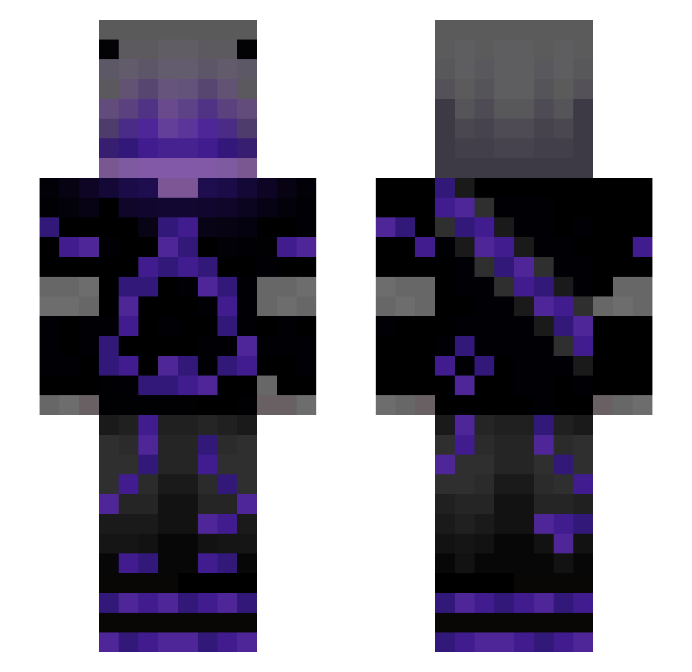 Zer1xxx Minecraft skin, front and back view