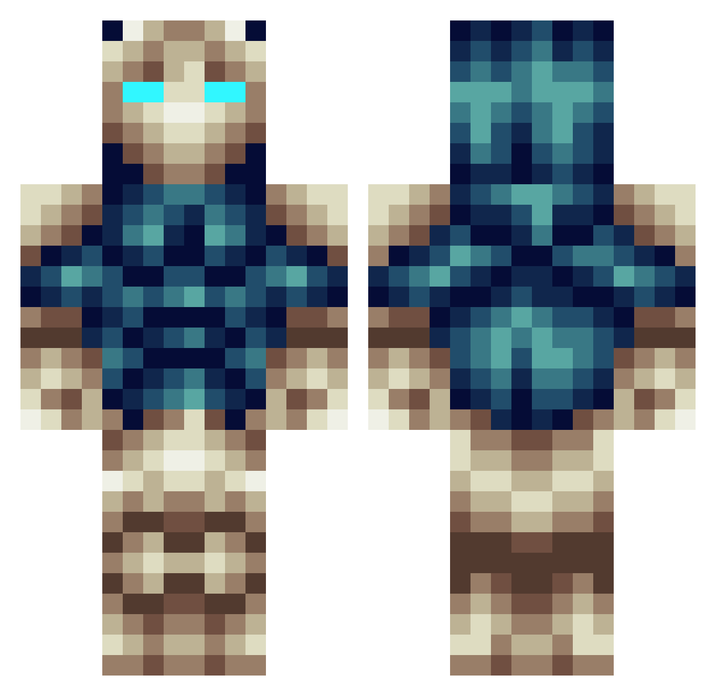 rafanu Minecraft skin, front and back view