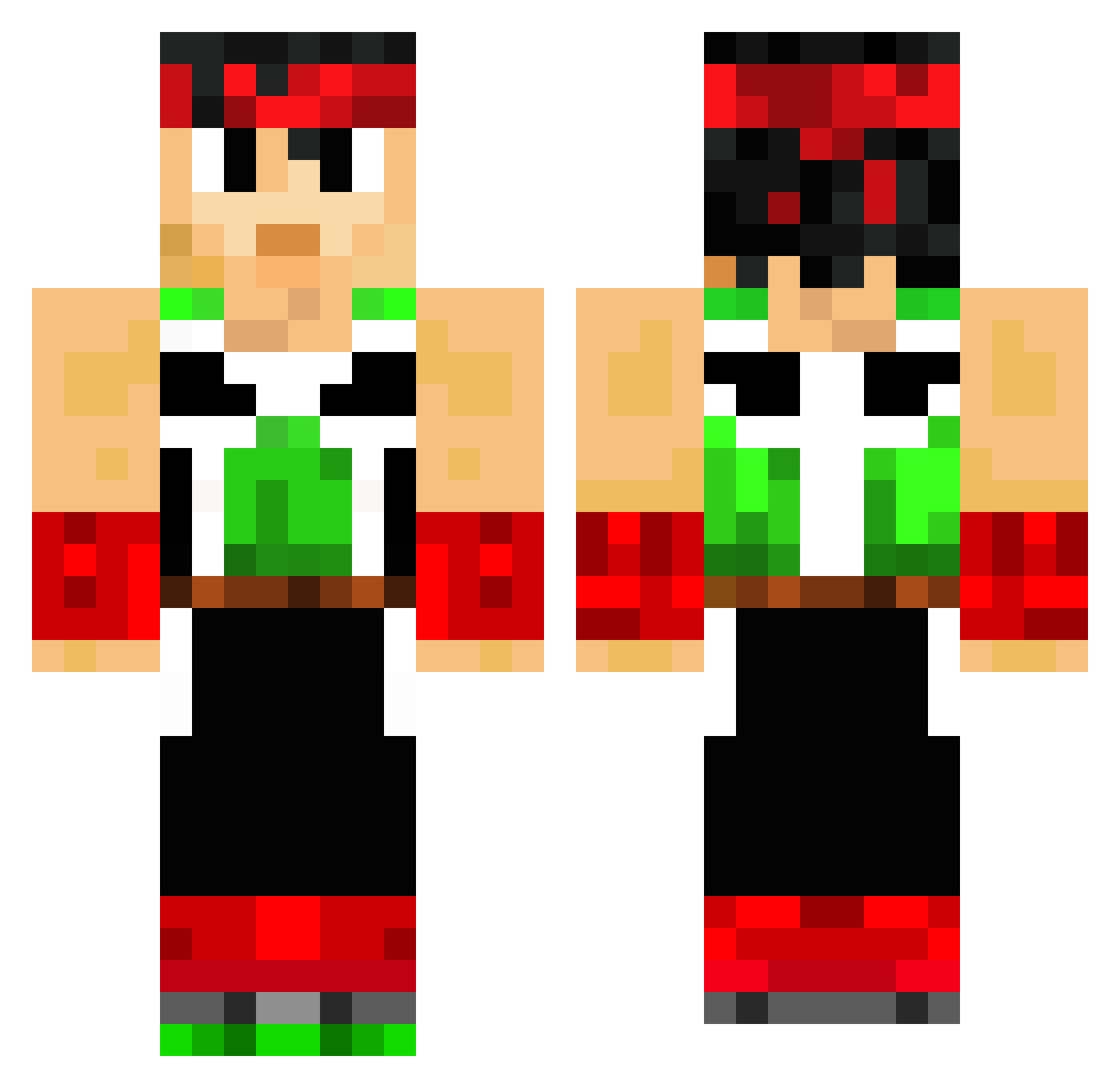 Hoarsely Minecraft skin, front and back view