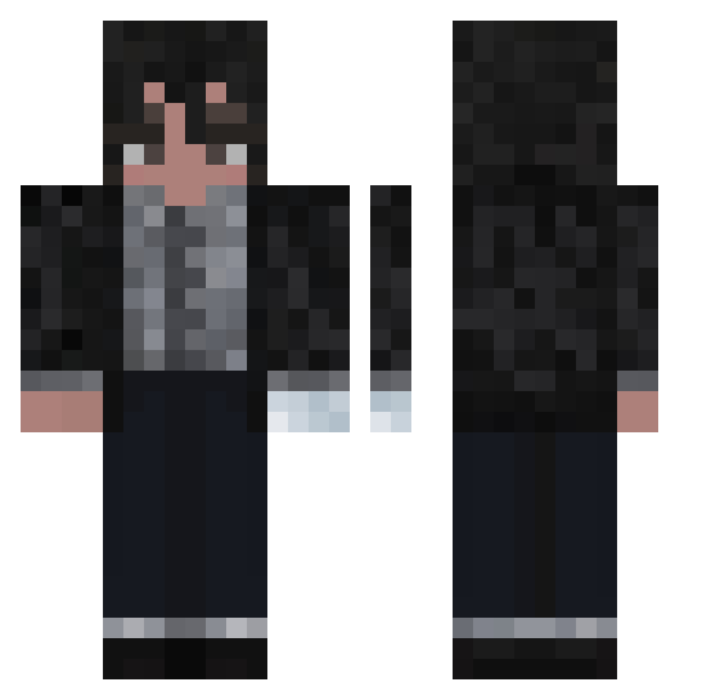 traymuny Minecraft skin, front and back view