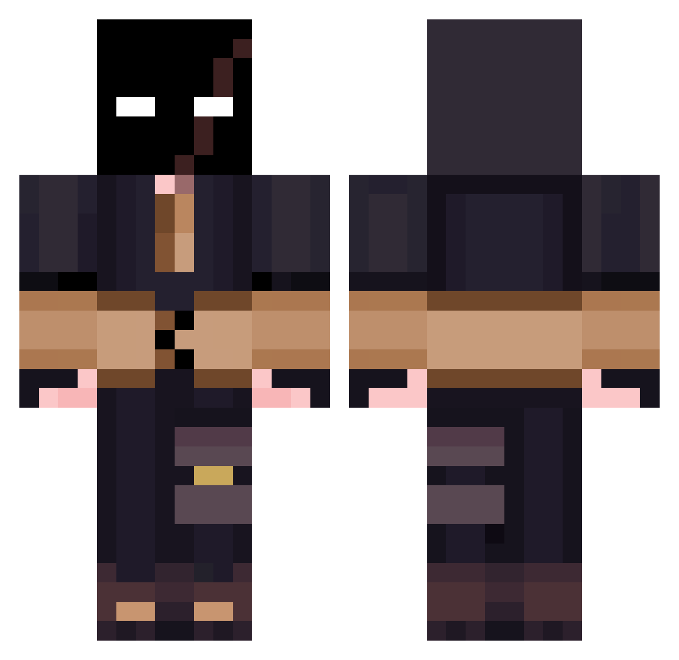 Xed_1 Minecraft skin, front and back view