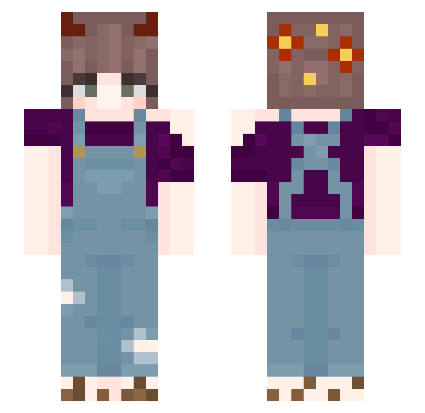 vicklerick Minecraft skin, front and back view