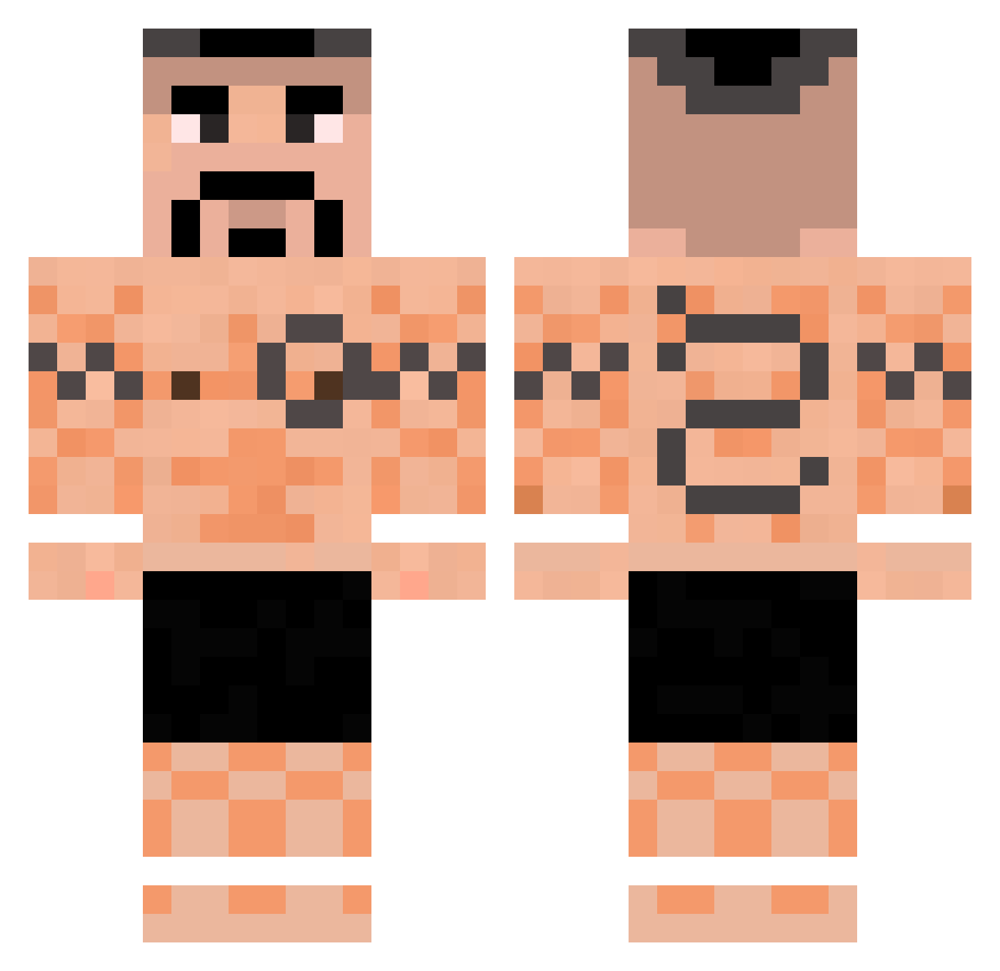 Yairchoki Minecraft skin, front and back view