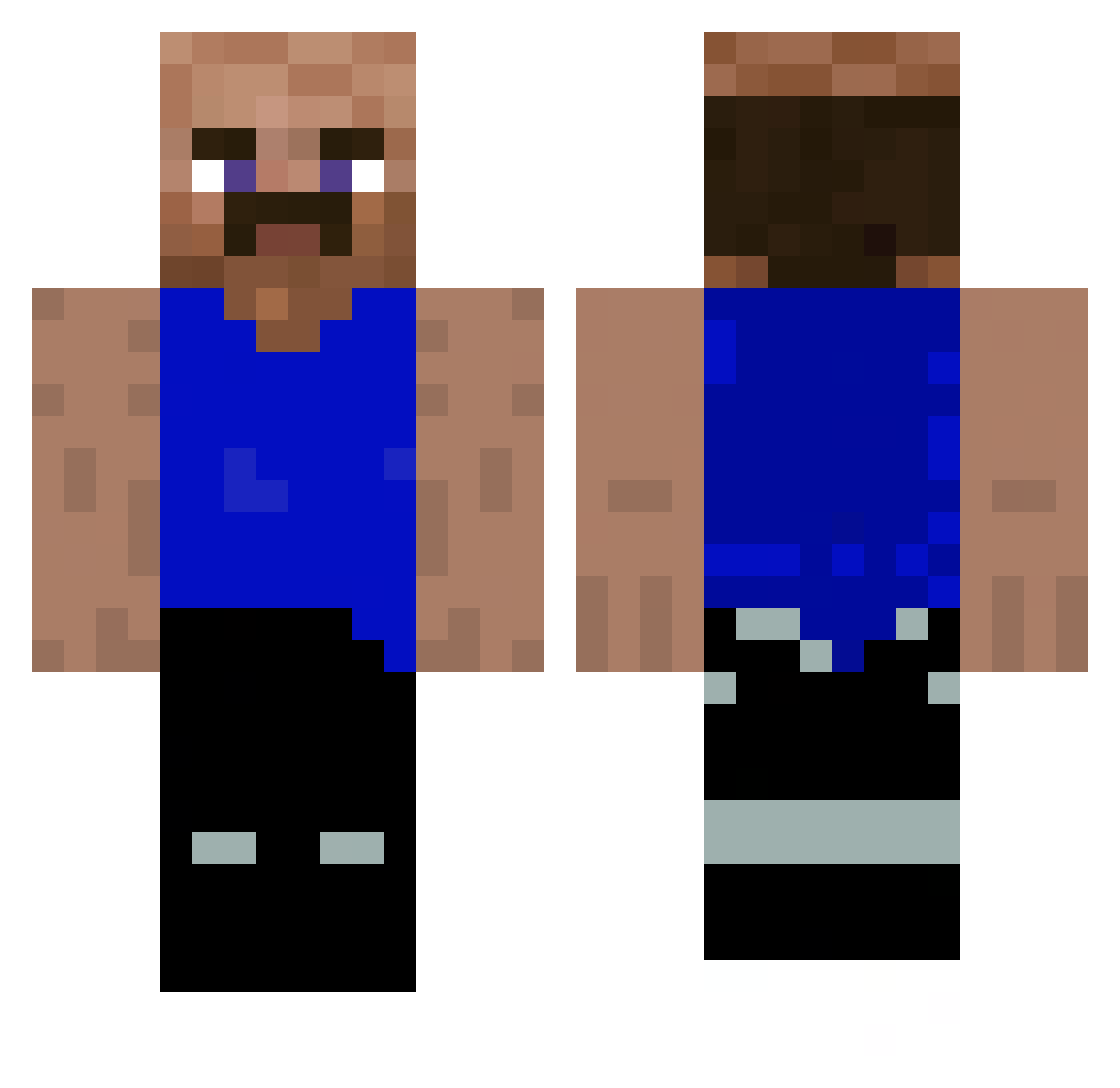 donmatuu Minecraft skin, front and back view