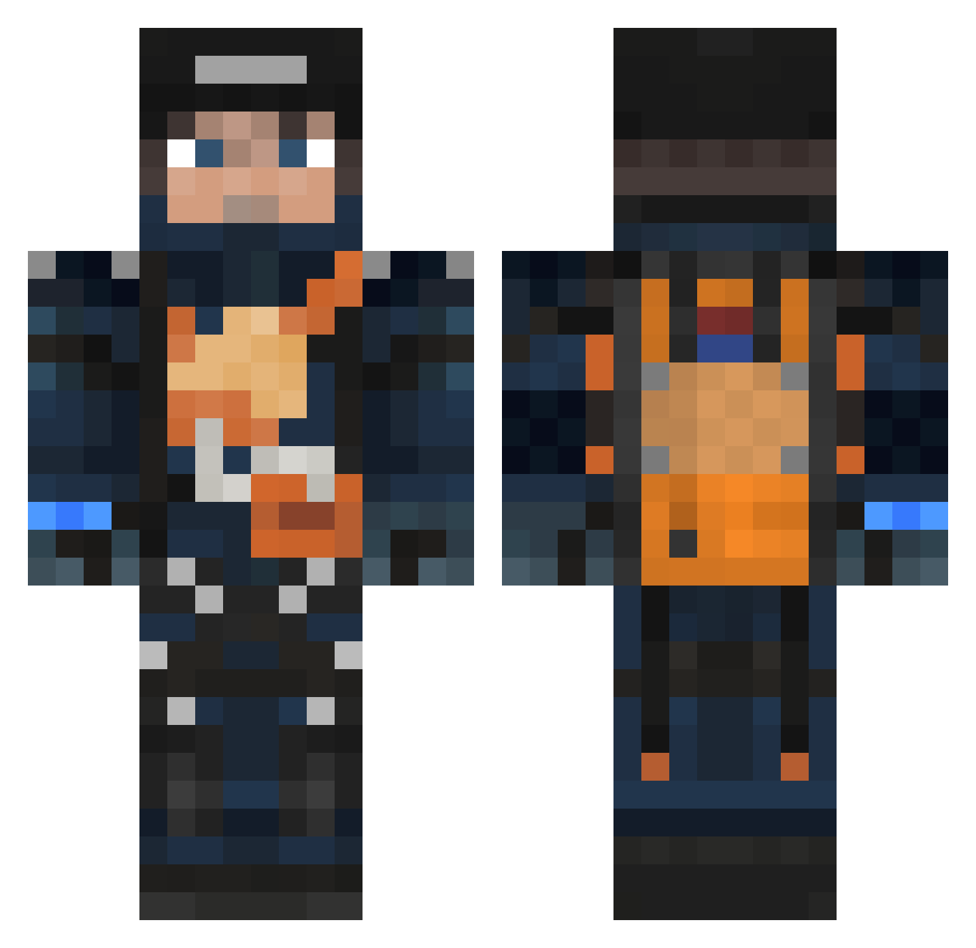EZOxgg Minecraft skin, front and back view