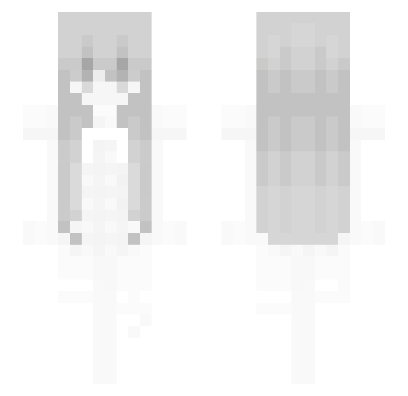 Yeluy Minecraft skin, front and back view