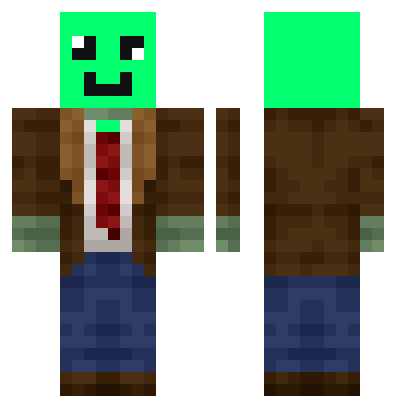 tartaruga_ Minecraft skin, front and back view