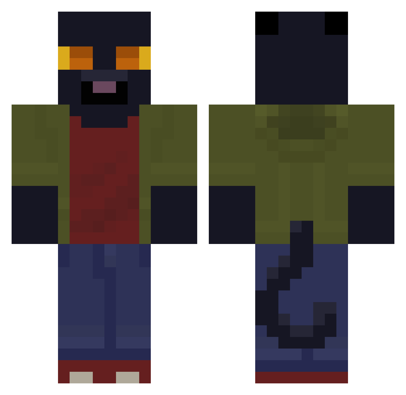 Ravioli234 Minecraft skin, front and back view