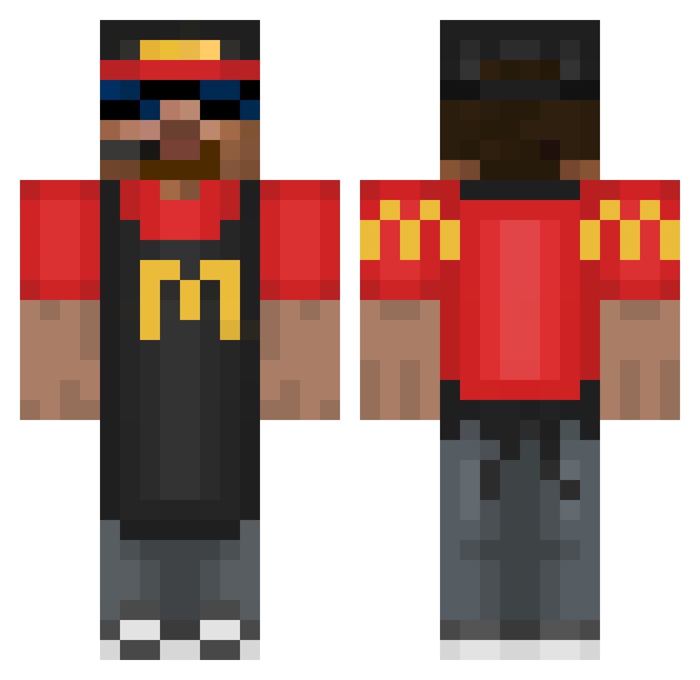 Sn00kie2tog00d Minecraft skin, front and back view