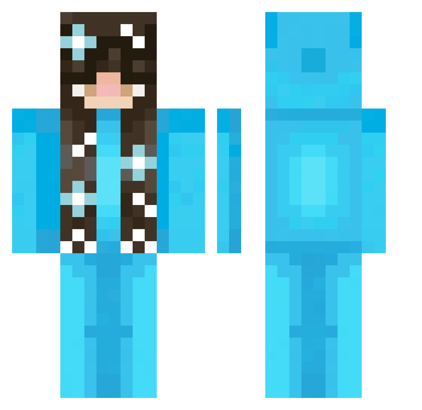 Princess_Zozo27 Minecraft skin, front and back view
