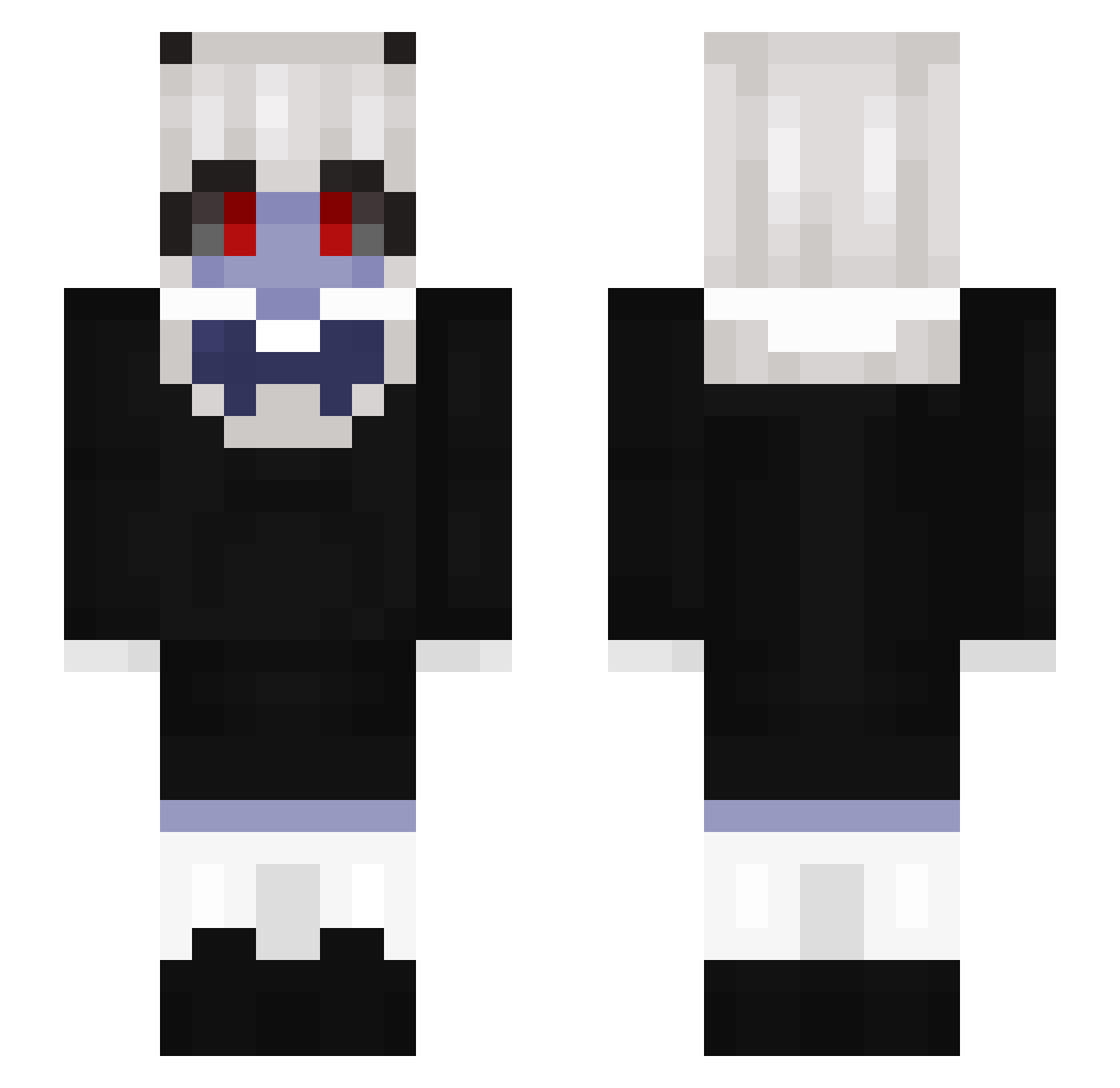 bhke Minecraft skin, front and back view
