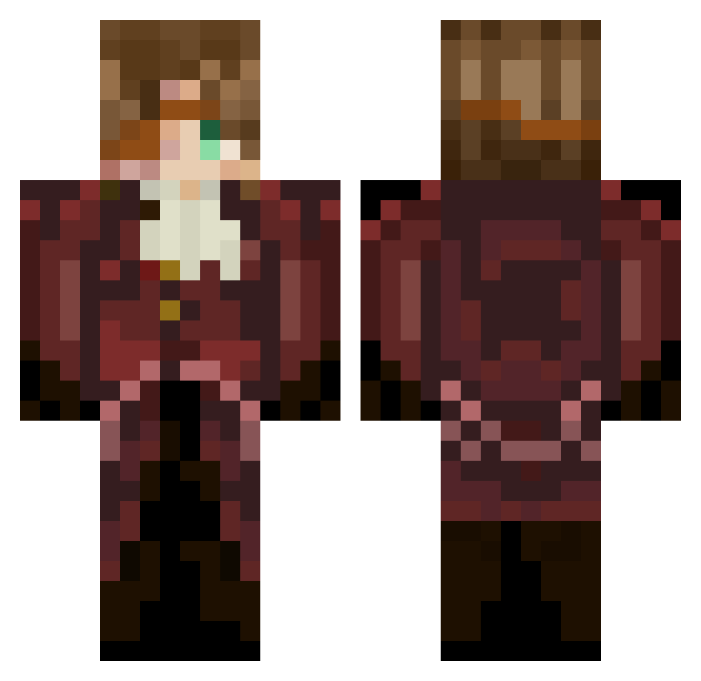 Artificial_Soap Minecraft skin, front and back view