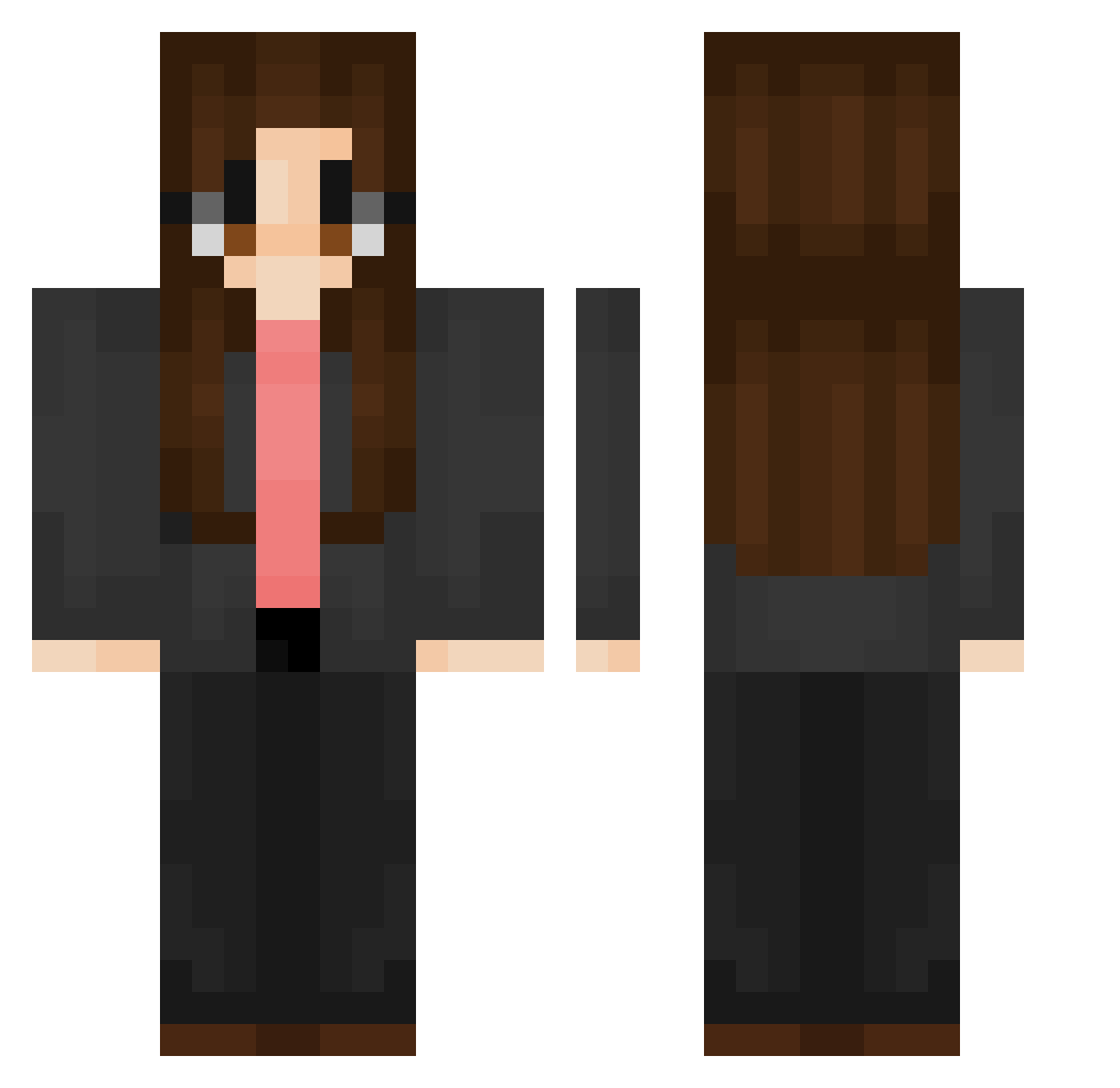 Eloise__ Minecraft skin, front and back view
