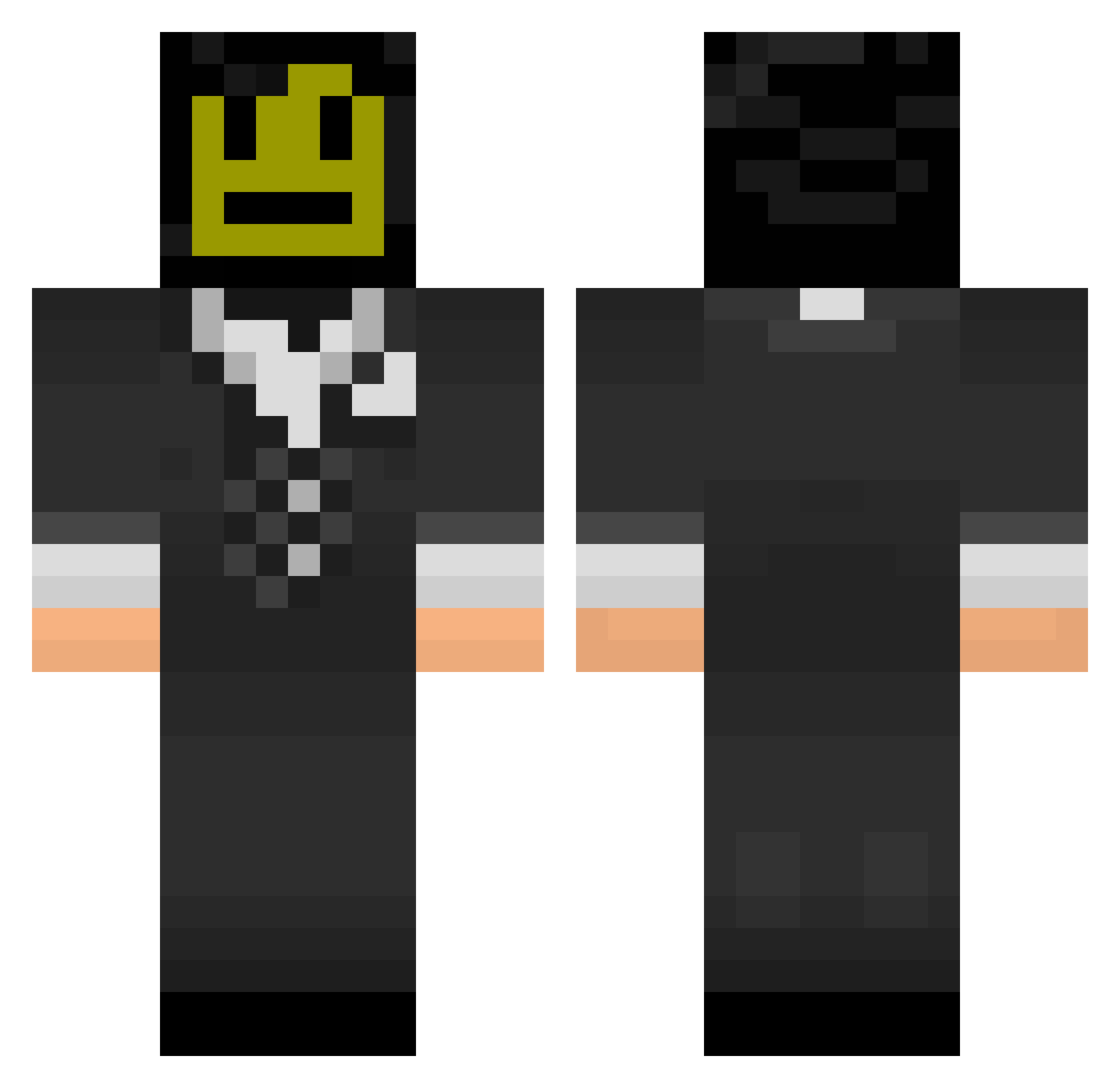 Deceivance Minecraft skin, front and back view