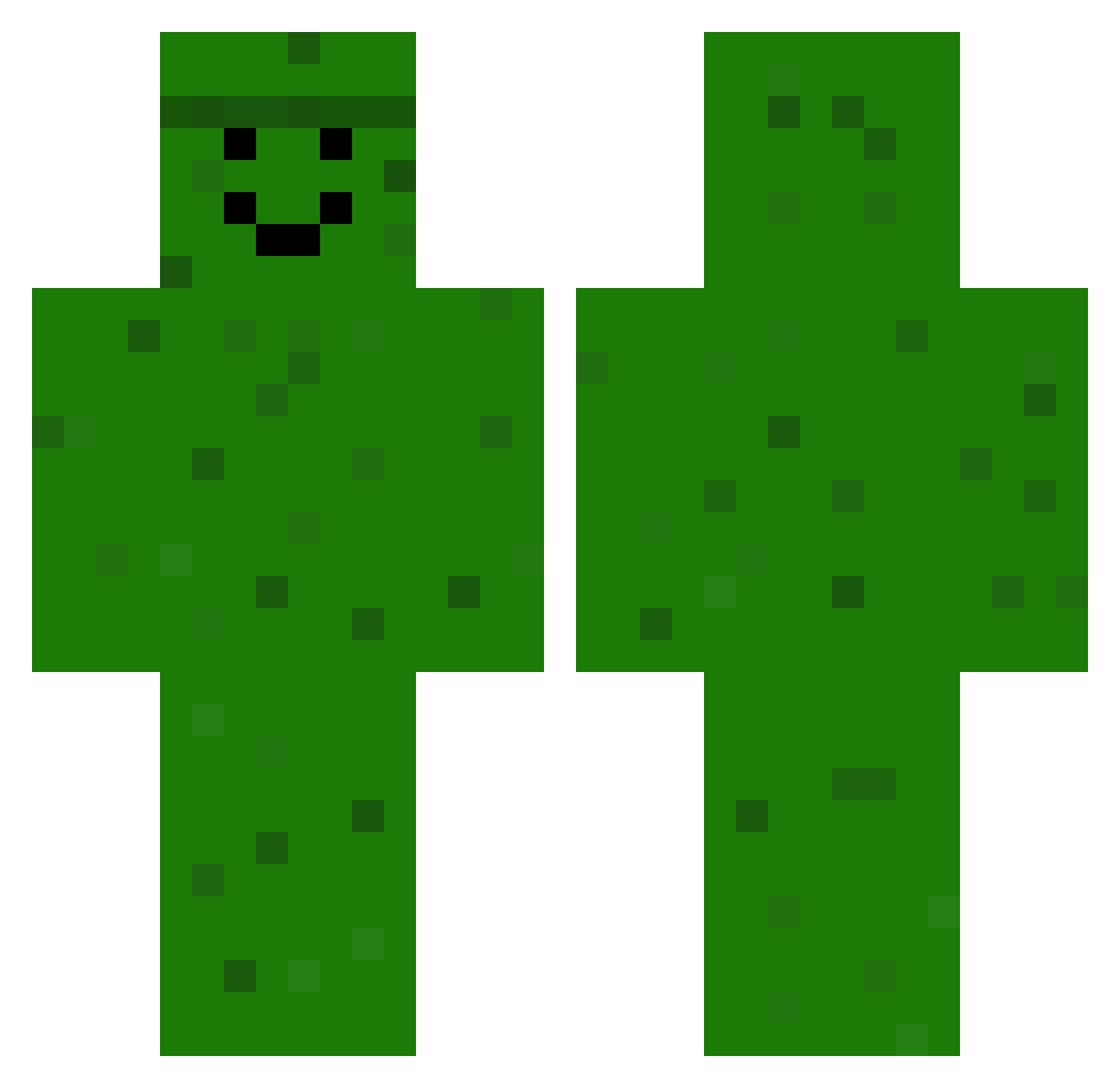 Gebakken_Augurk Minecraft skin, front and back view