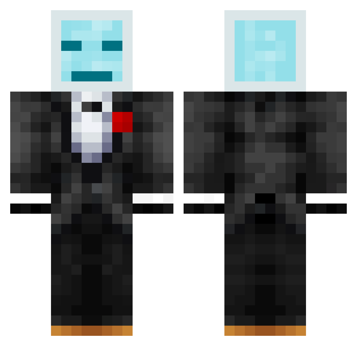 Coral_Moon Minecraft skin, front and back view