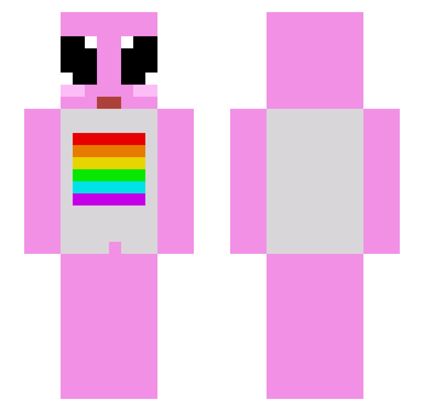 Gloomie_Aiden Minecraft skin, front and back view