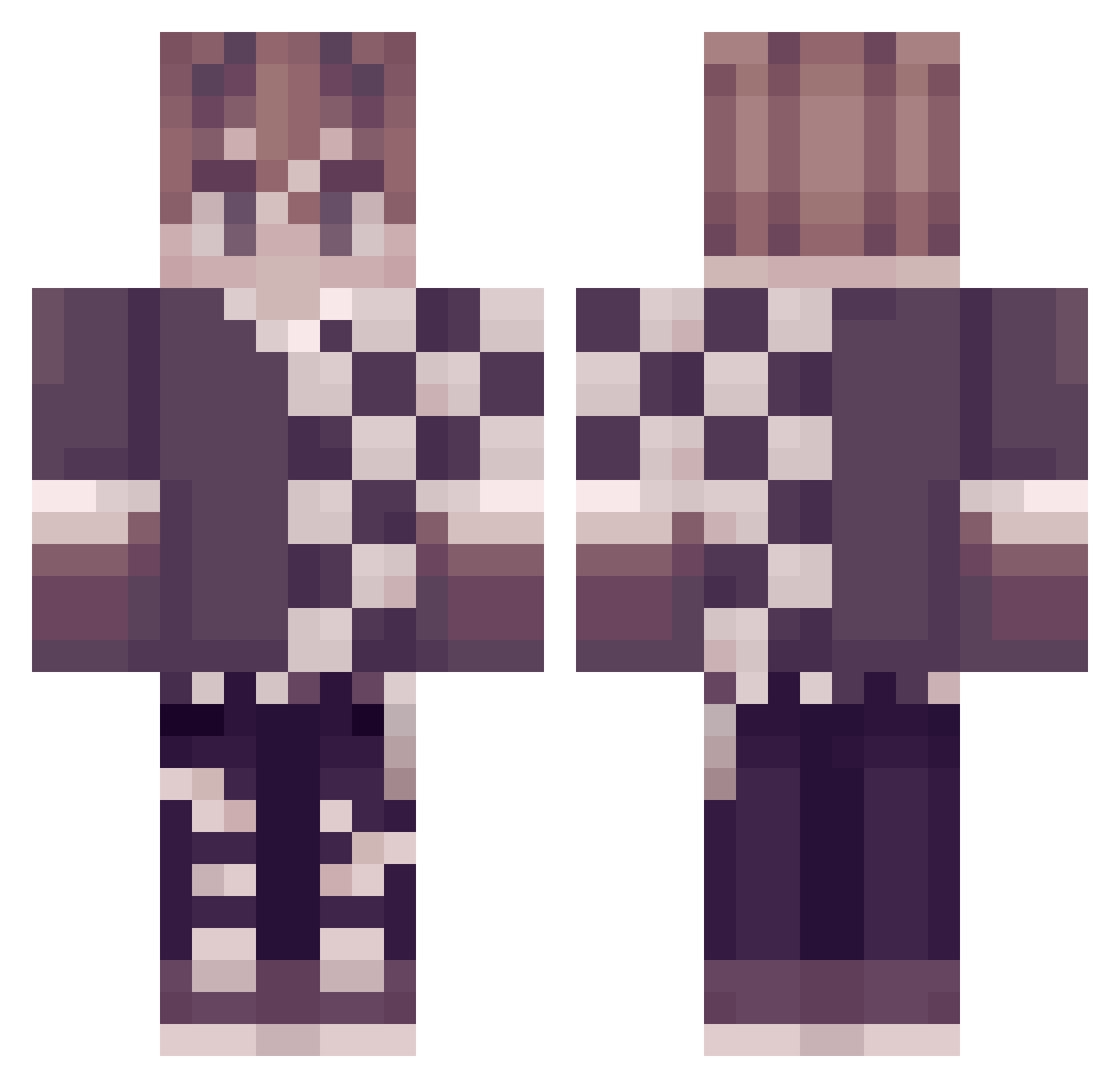 2jooney Minecraft skin, front and back view