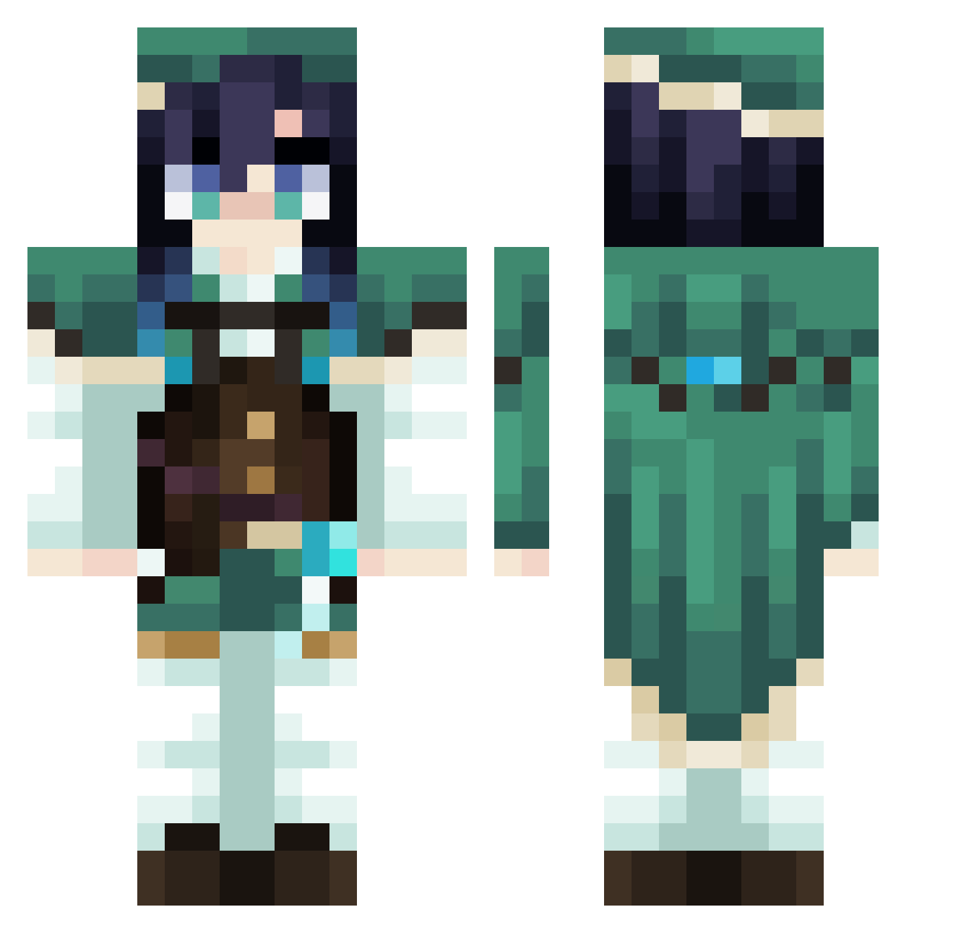 Pixelator6969 Minecraft skin, front and back view