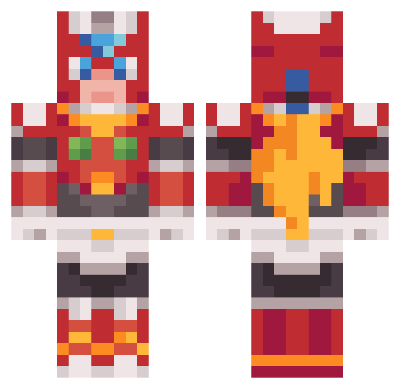 CorAxe_Joestar Minecraft skin, front and back view