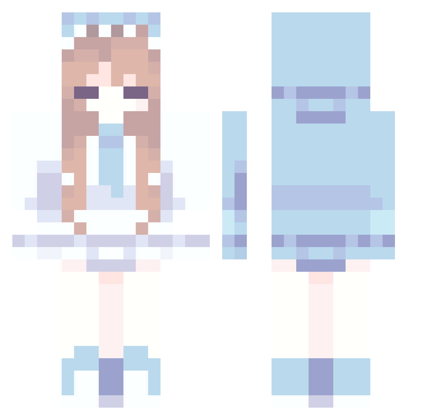 EEEECALI Minecraft skin, front and back view