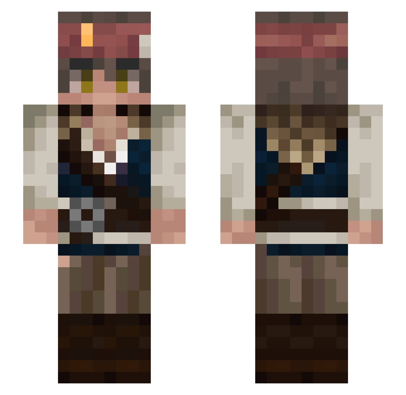 hathsune Minecraft skin, front and back view