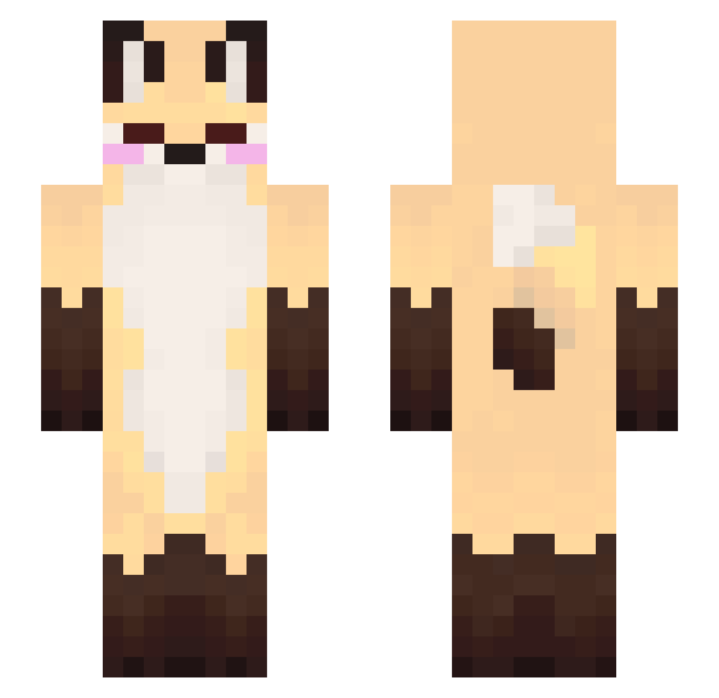 Ayatosup Minecraft skin, front and back view