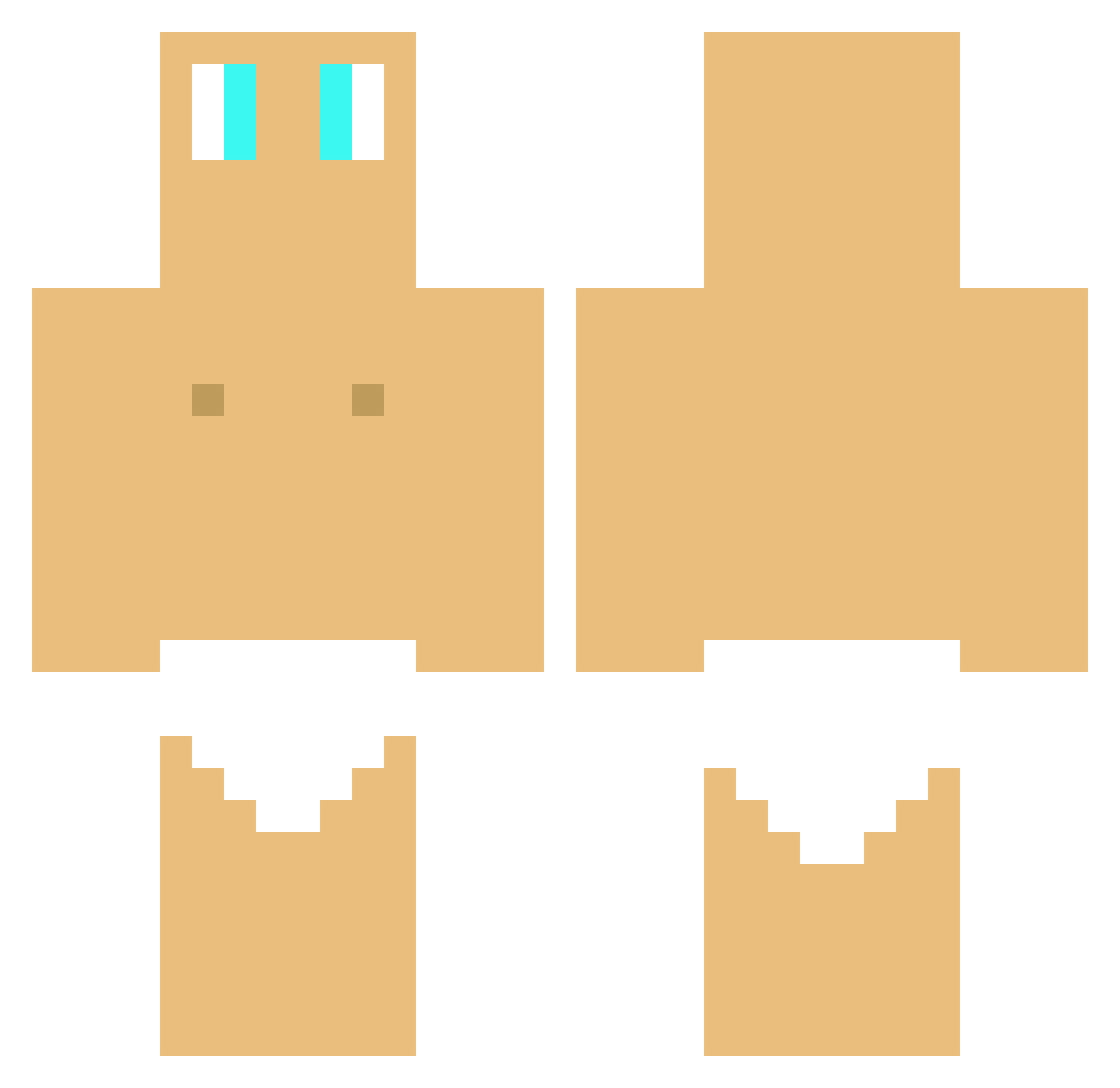 SlimeyRock Minecraft skin, front and back view