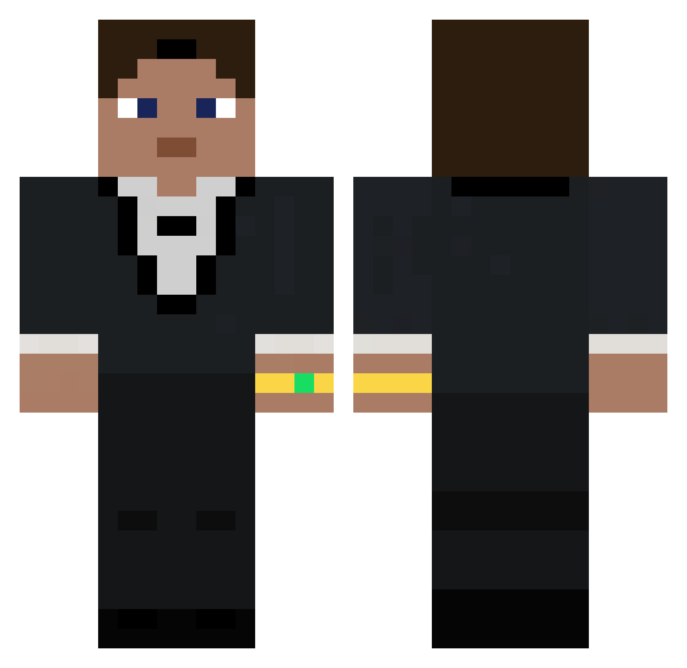 BenjinV Minecraft skin, front and back view