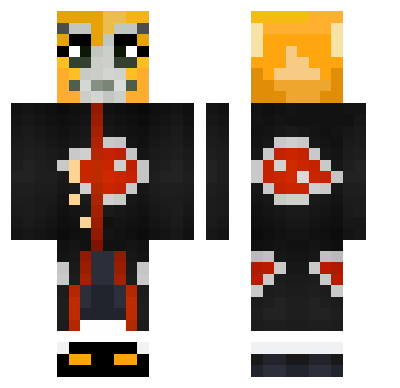 MattyOnMars Minecraft skin, front and back view