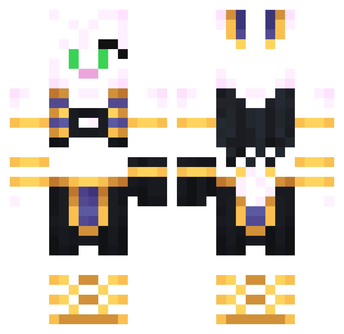 Creeper1550 Minecraft skin, front and back view